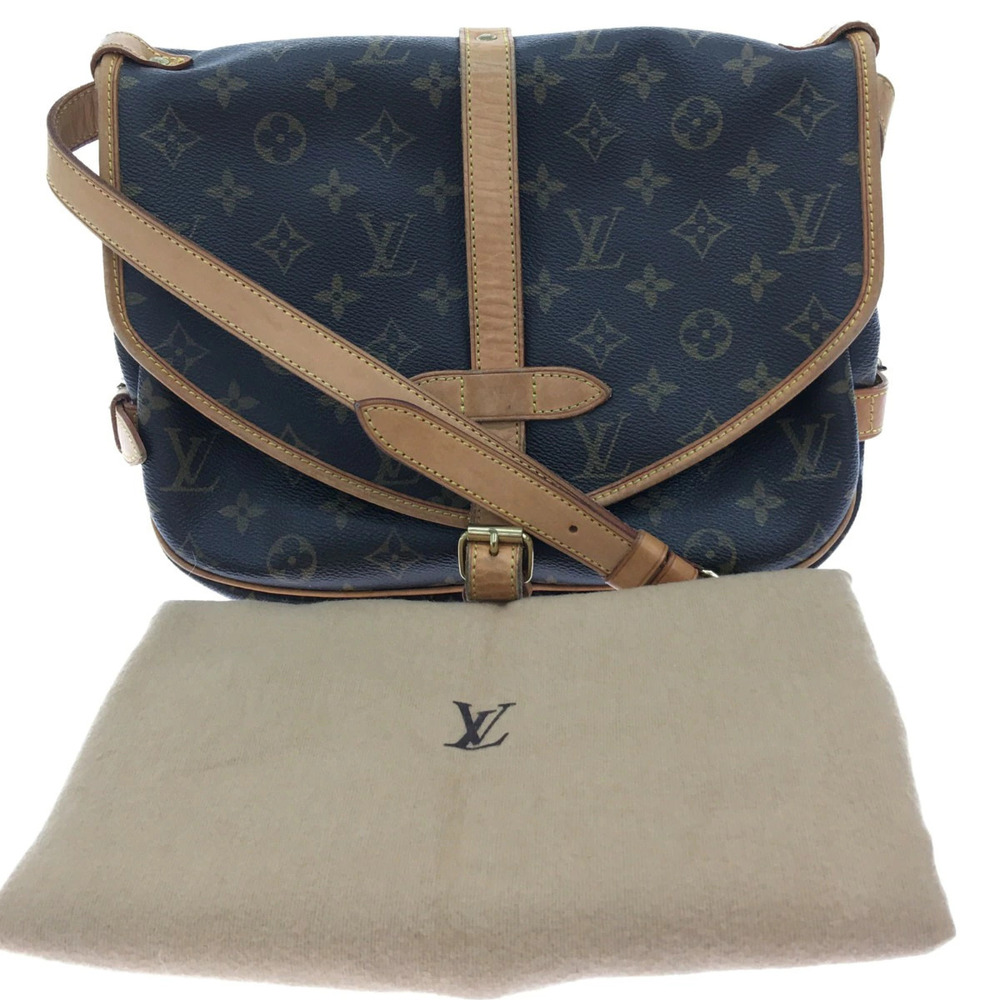 LOUIS VUITTON Shoulder Bag Monogram Saumur Brown